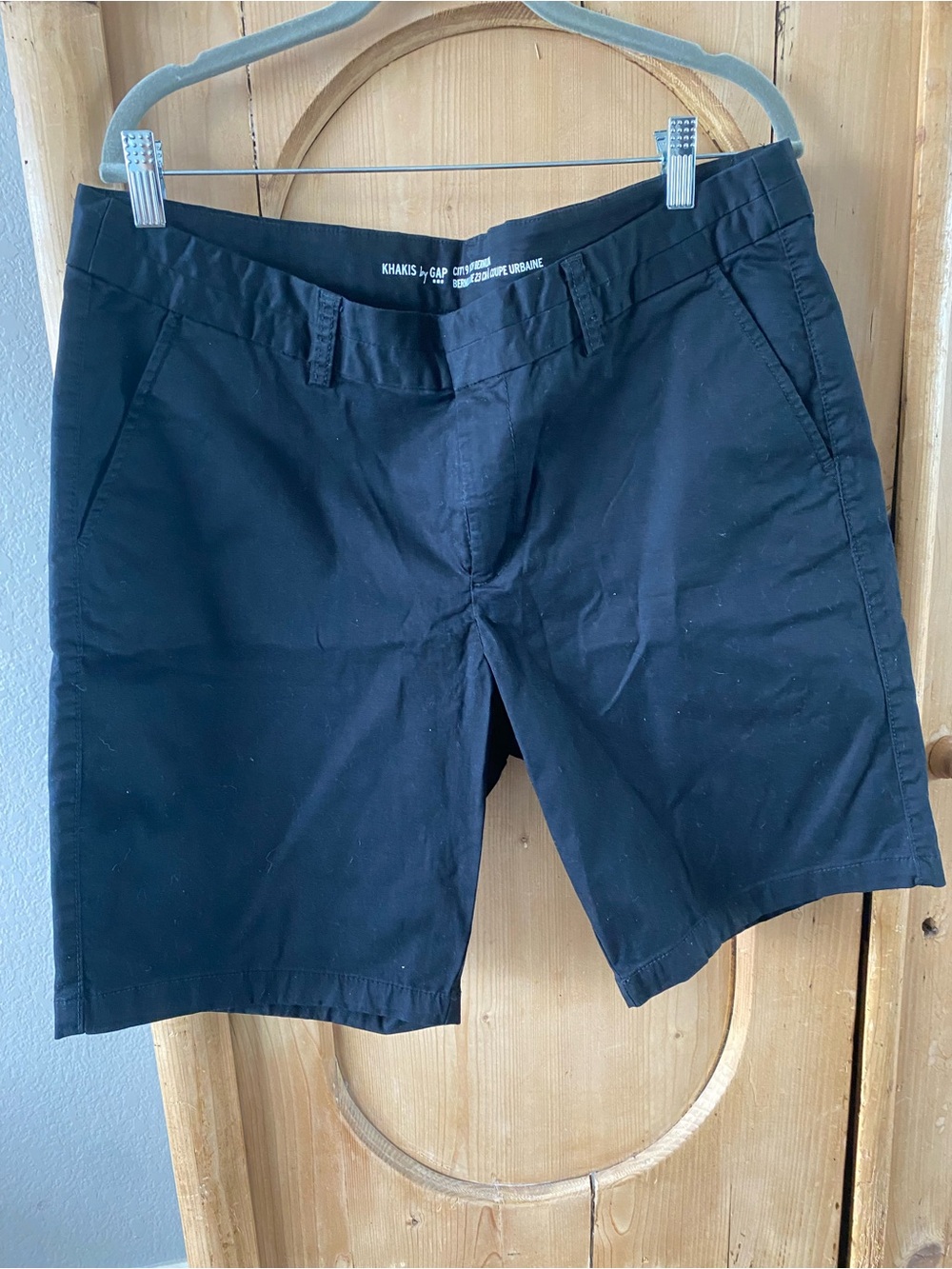 GAP Black Mid-Rise Chino Bermuda Shorts